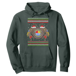 Funny Christmas Native American Hoodie Santa Kokopeli Medicine Wheel TS11 Dark Forest Green Print Your Wear