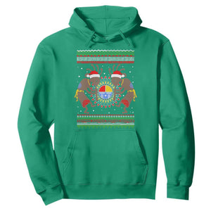 Funny Christmas Native American Hoodie Santa Kokopeli Medicine Wheel TS11 Irish Green Print Your Wear