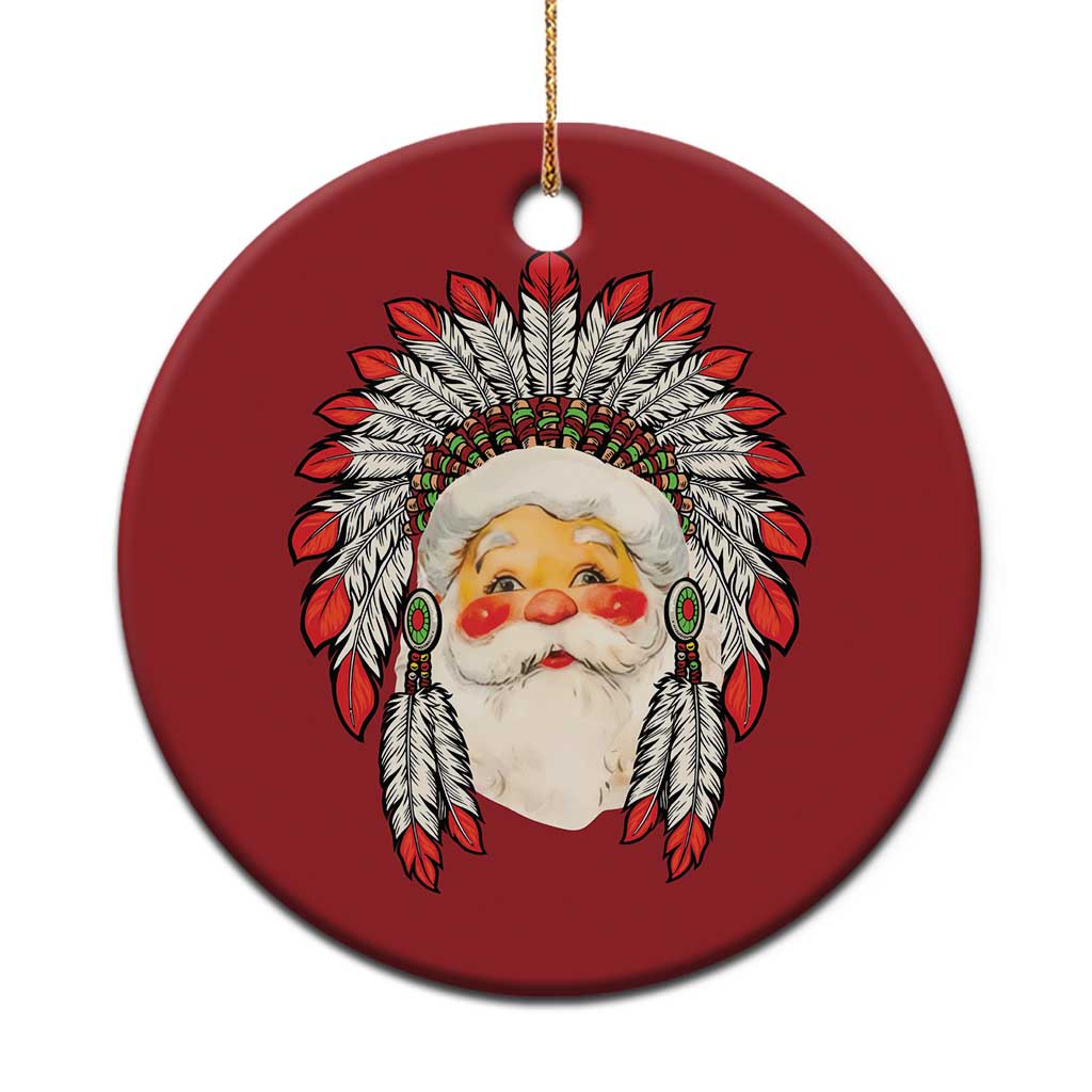 Funny Xmas Native American Indian Santa War Bonnet Christmas Ornament TS11 Print Your Wear