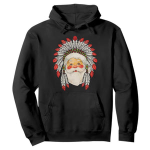 Funny Christmas Native American Indian Santa War Bonnet Hoodie TS11 Black Print Your Wear