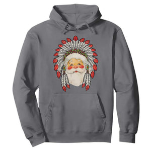 Funny Christmas Native American Indian Santa War Bonnet Hoodie TS11 Charcoal Print Your Wear