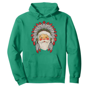 Funny Christmas Native American Indian Santa War Bonnet Hoodie TS11 Irish Green Print Your Wear