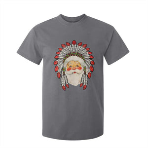 Funny Christmas Native American Indian Santa War Bonnet T Shirt For Kid TS11 Charcoal Print Your Wear