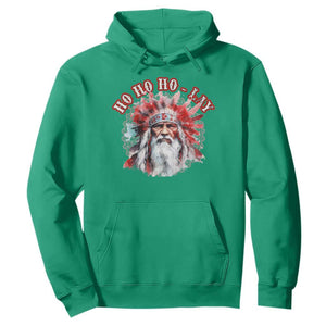 Funny Christmas Native American Hoodie Ho Ho Lay War Bonnet Santa Indian Tribes TS11 Irish Green Print Your Wear