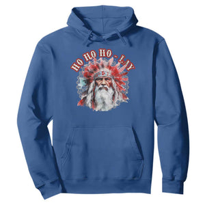 Funny Christmas Native American Hoodie Ho Ho Lay War Bonnet Santa Indian Tribes TS11 Royal Blue Print Your Wear