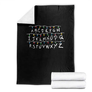 Funny Stranger Christmas Throw Blanket Alphabet Xmas Lights Movie TS11 Black Print Your Wear