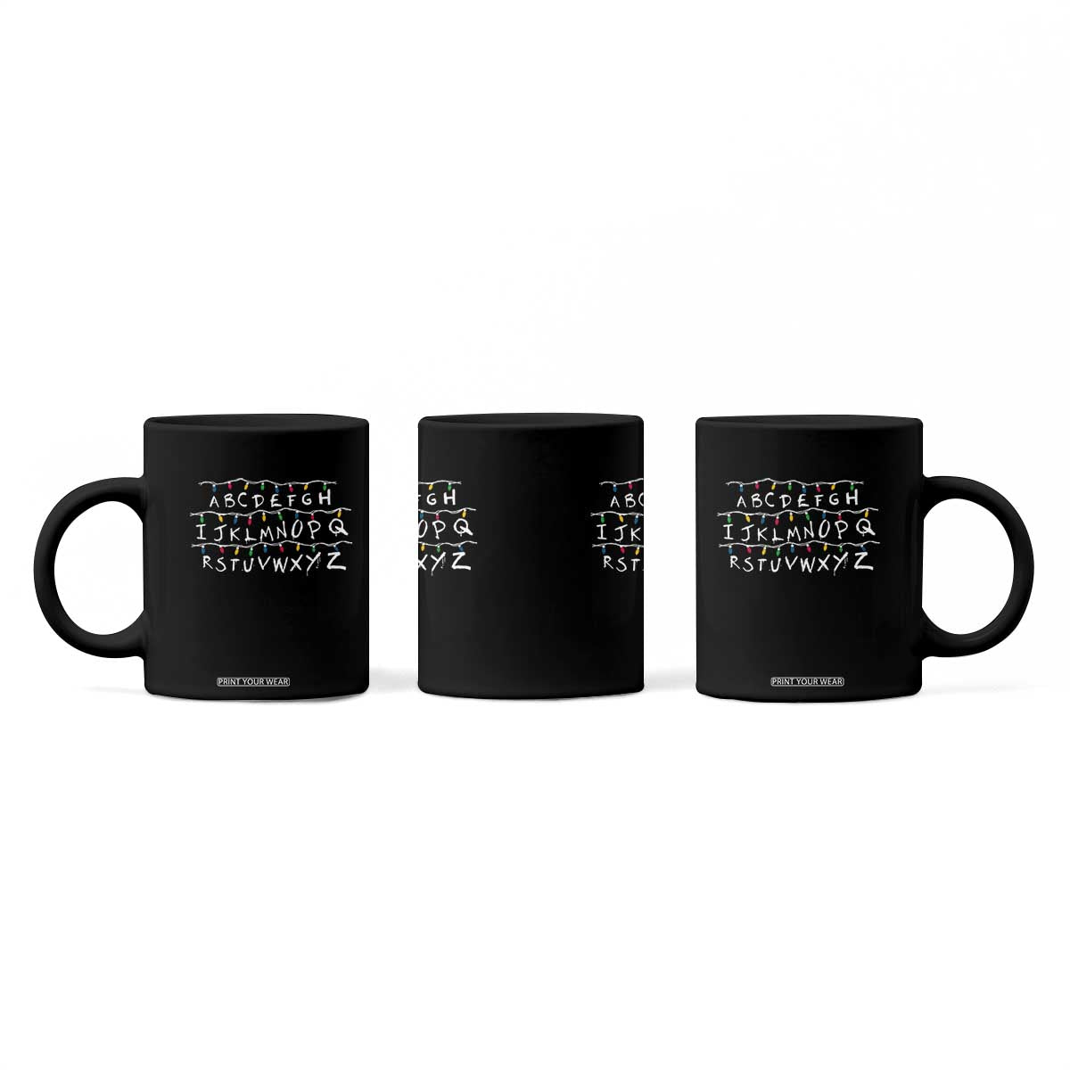 Funny Stranger Christmas Coffee Mug Alphabet Xmas Lights Movie TS11 Print Your Wear