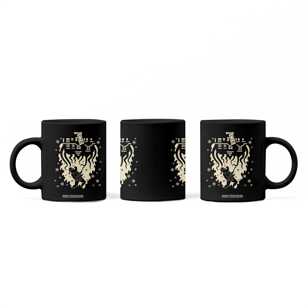 Funny Stranger Christmas Coffee Mug Heavy Metal Santa Upside Down TS11 Print Your Wear
