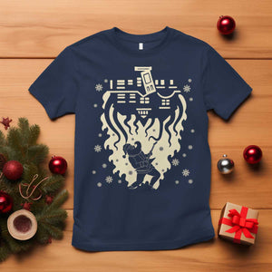 Funny Stranger Christmas T Shirt Heavy Metal Santa Upside Down TS11 Navy Print Your Wear