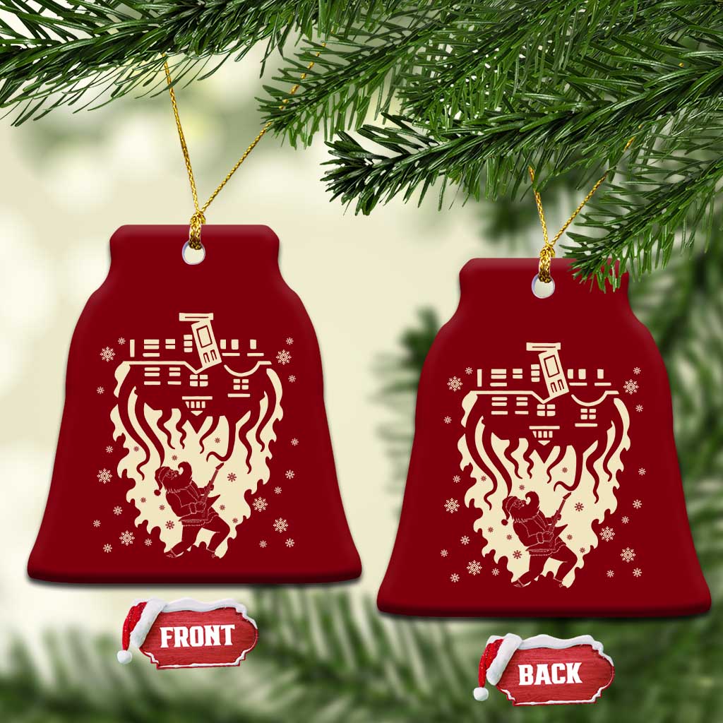 Funny Stranger Christmas Ceramic Ornament Heavy Metal Santa Upside Down TS11 Print Your Wear