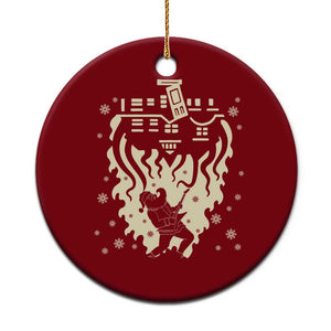 Funny Stranger Christmas Ceramic Ornament Heavy Metal Santa Upside Down TS11 1pc Red Print Your Wear