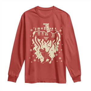 Funny Stranger Christmas Long Sleeve Shirt Heavy Metal Santa Upside Down TS11 Red Print Your Wear