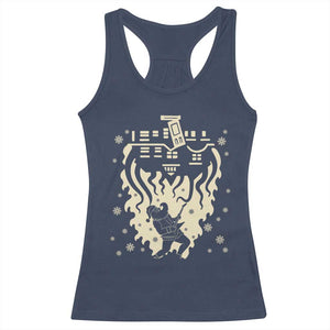 Funny Stranger Christmas Racerback Tank Top Heavy Metal Santa Upside Down TS11 Navy Print Your Wear
