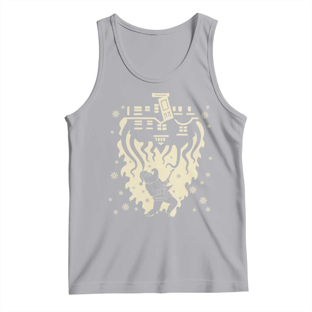 Funny Stranger Christmas Tank Top Heavy Metal Santa Upside Down TS11 Athletic Heather Print Your Wear