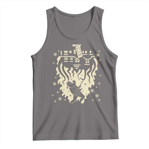 Funny Stranger Christmas Tank Top Heavy Metal Santa Upside Down TS11 Deep Heather Print Your Wear