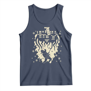 Funny Stranger Christmas Tank Top Heavy Metal Santa Upside Down TS11 Navy Print Your Wear