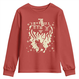 Funny Stranger Christmas Youth Sweatshirt Heavy Metal Santa Upside Down TS11 Red Print Your Wear
