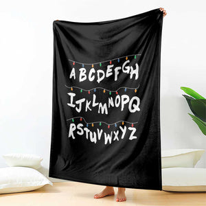 Funny Stranger Christmas Throw Blanket Alphabet Xmas Lights TS11 Print Your Wear