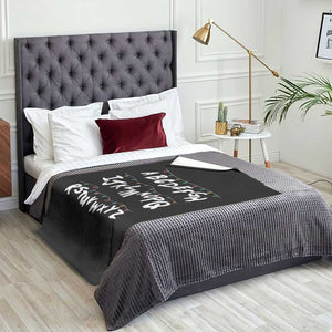 Funny Stranger Christmas Throw Blanket Alphabet Xmas Lights TS11 Print Your Wear