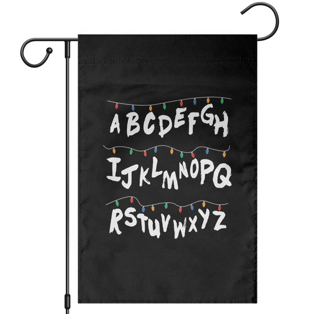 Funny Stranger Christmas Garden Flag Alphabet Xmas Lights TS11 Black Print Your Wear
