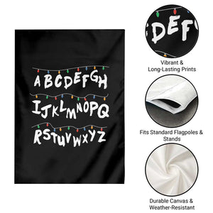 Funny Stranger Christmas Garden Flag Alphabet Xmas Lights TS11 Print Your Wear