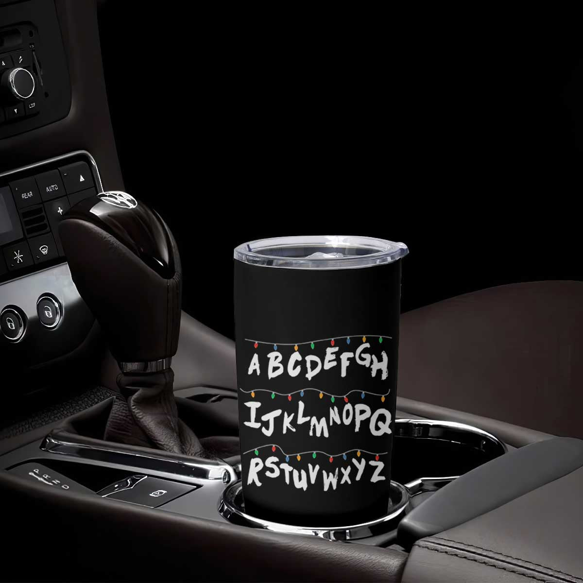 Funny Stranger Christmas Tumbler Cup Alphabet Xmas Lights TS11 Print Your Wear