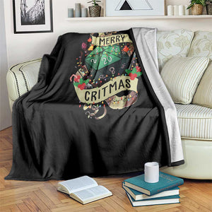 Funny Christmas Tabletop RPG Throw Blanket Merry Critmas D20 RPG Gamer Gaming TS11 Print Your Wear