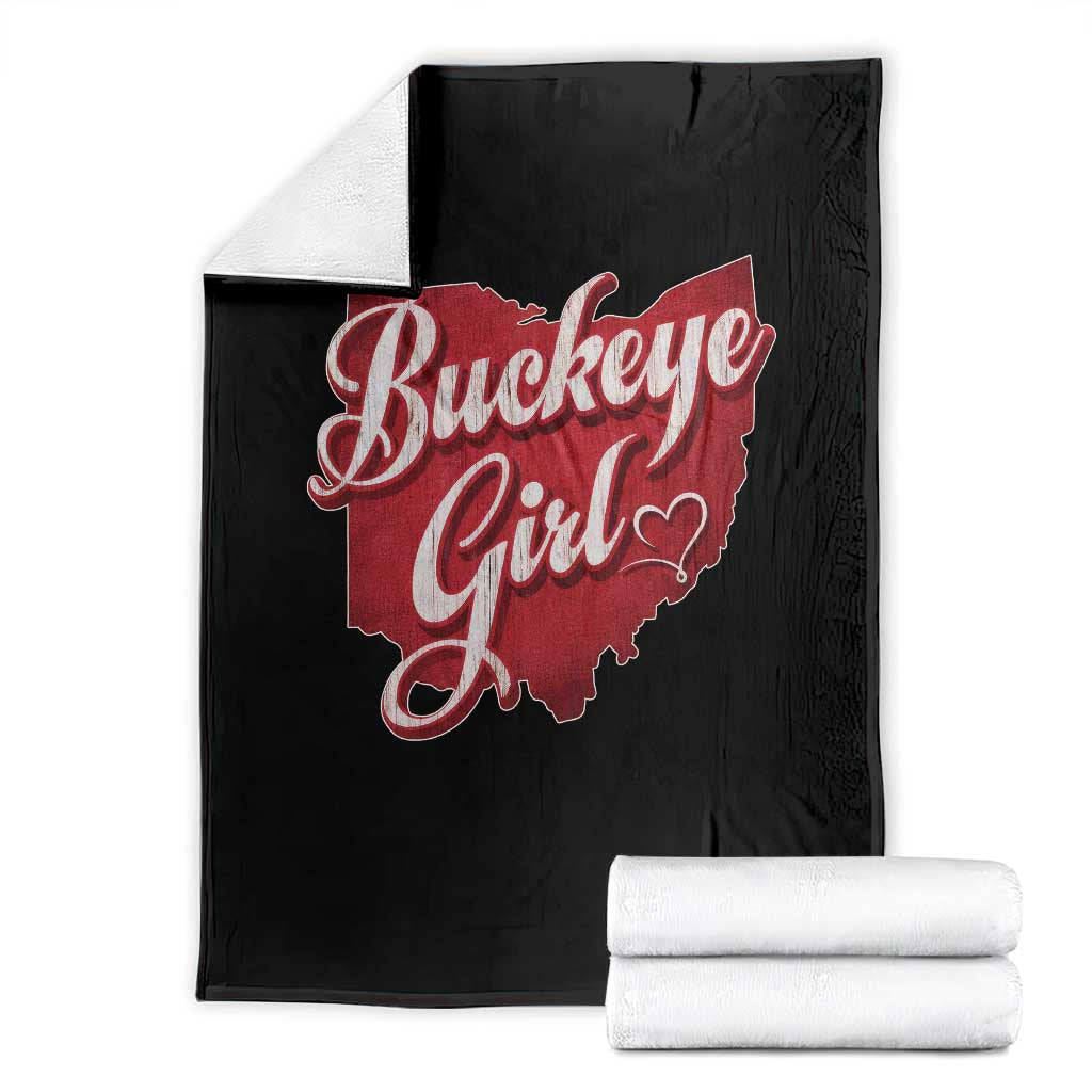Funny Buckeye Girl Throw Blanket Red Map Of Ohio State TS11 Black Print Your Wear