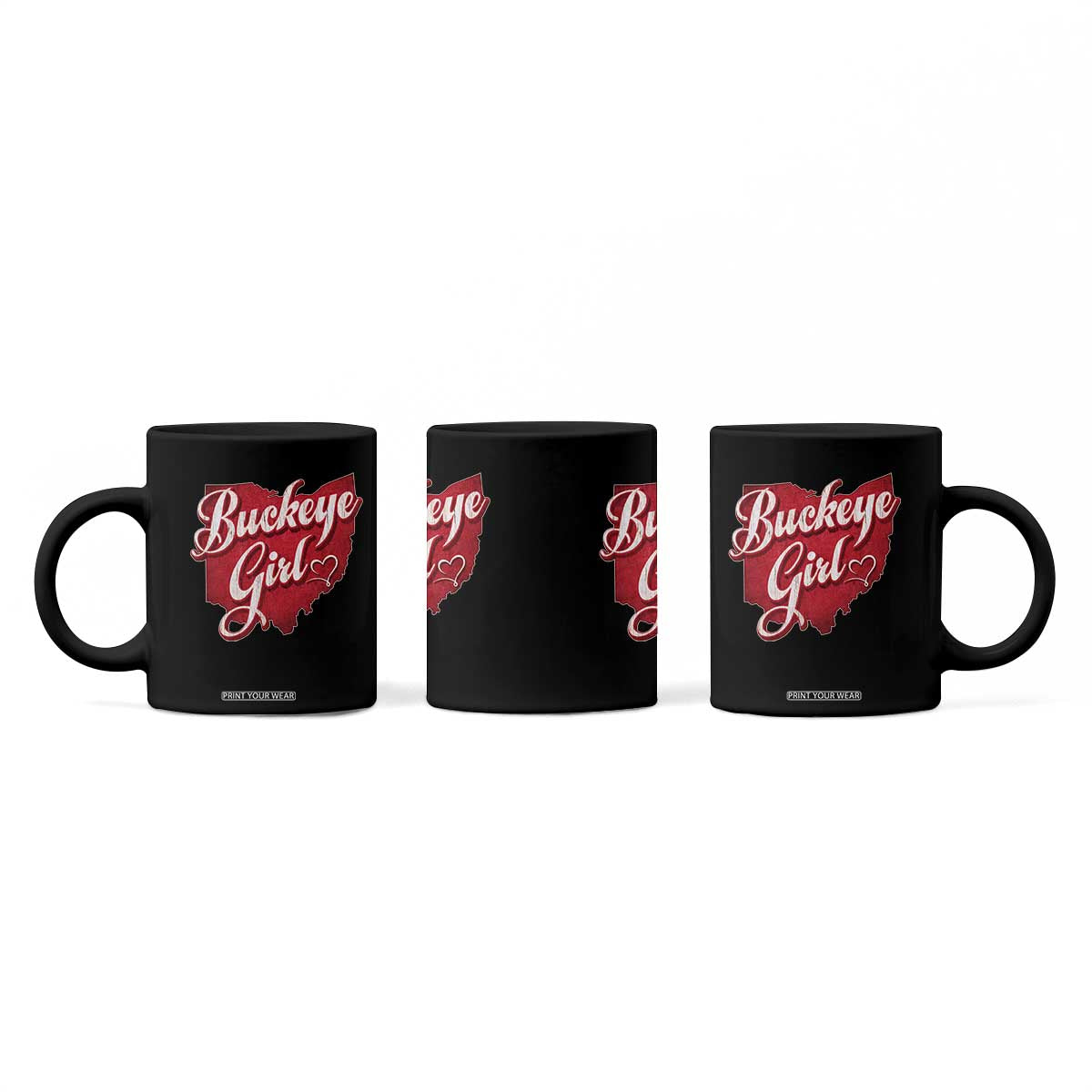 Funny Buckeye Girl Coffee Mug Red Map Of Ohio State TS11 Print Your Wear