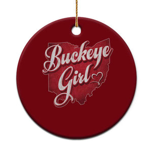 Funny Buckeye Girl Ceramic Ornament Red Map Of Ohio State TS11 1pc Red Print Your Wear