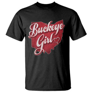 Funny Buckeye Girl T Shirt Red Map Of Ohio State TS11 Black Print Your Wear