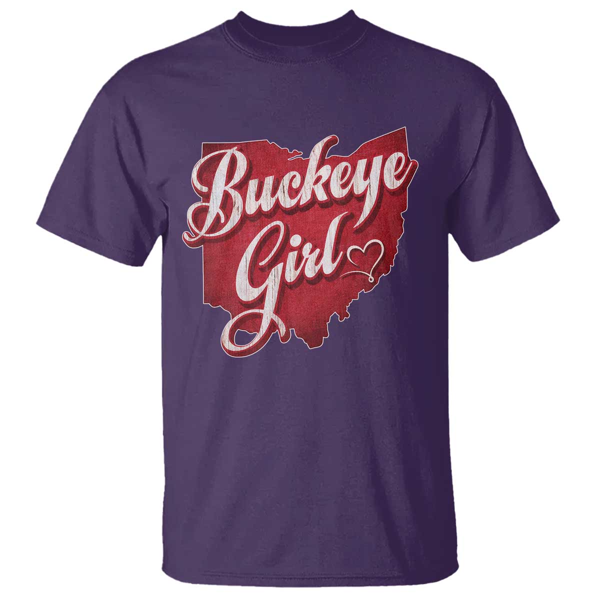 Funny Buckeye Girl T Shirt Red Map Of Ohio State TS11 Purple Print Your Wear