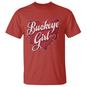 Funny Buckeye Girl T Shirt Red Map Of Ohio State TS11 Red Print Your Wear