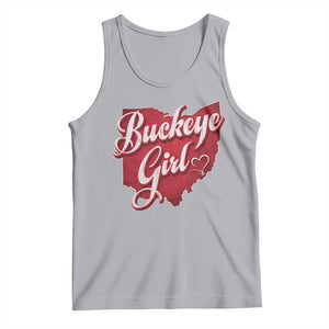Funny Buckeye Girl Tank Top Red Map Of Ohio State TS11 Athletic Heather Print Your Wear