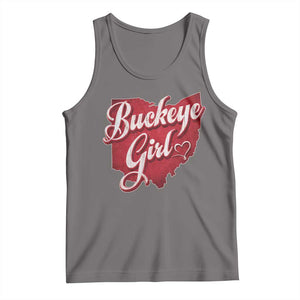 Funny Buckeye Girl Tank Top Red Map Of Ohio State TS11 Deep Heather Print Your Wear