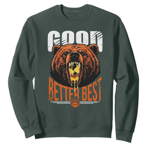 Funny Good Better Best Sweatshirt BR Eating Cheese CFB Football Fans TS11 Dark Forest Green Print Your Wear