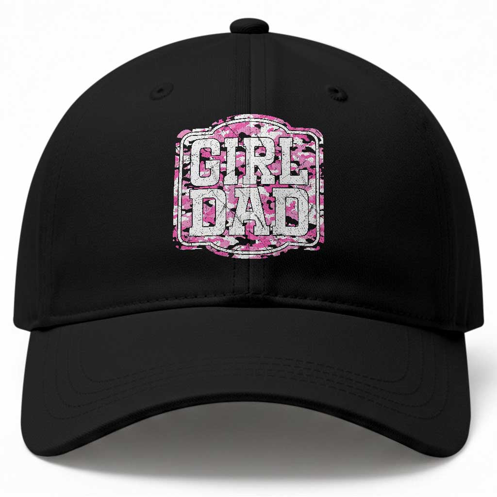 Girl Dad Baseball Cap Pink Camo Hunting Daddy Father's Day TS11 Print Your Wear