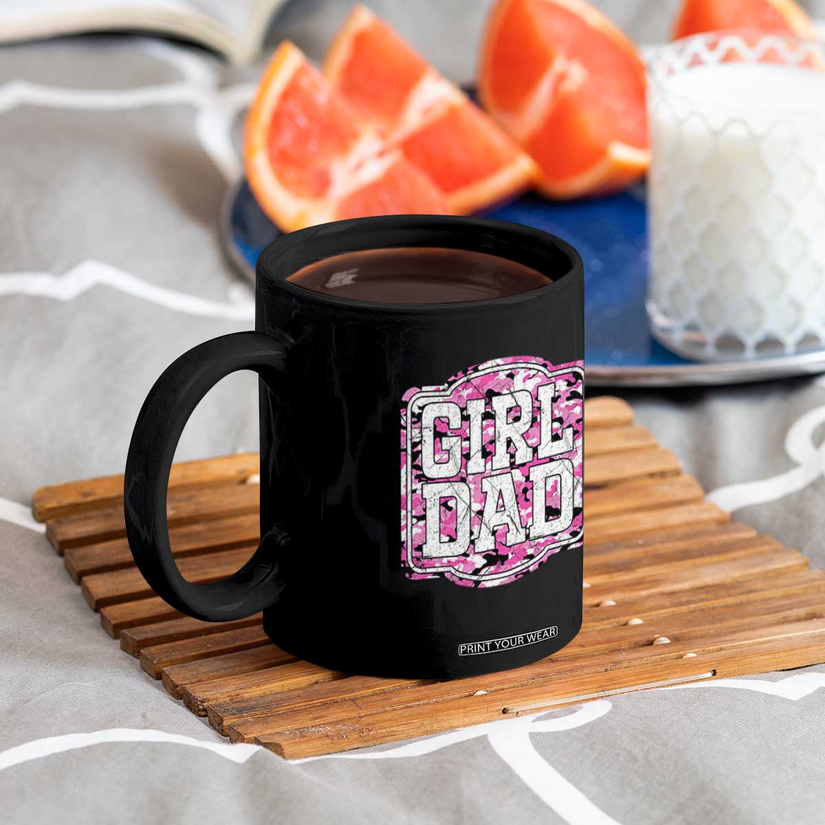 Girl Dad Coffee Mug Pink Camo Hunting Daddy Father's Day TS11 Print Your Wear
