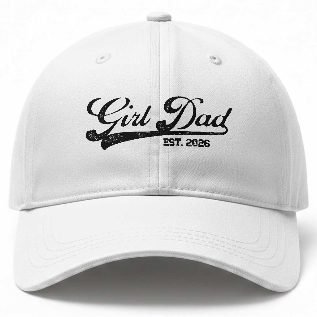 Girl Dad Est 2026 Baseball Cap Dad Of Girl 2026 Baby Announcement TS11 Print Your Wear