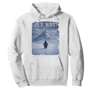 Nihilist Penguin But Why Hoodie Snow Mountains Motivational Penguin Meme TS11 White Print Your Wear