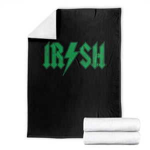 Funny Irish Rocker St Patrickss Day Lightning Bolt Rock and Roll Throw Blanket TS11 Black Print Your Wear