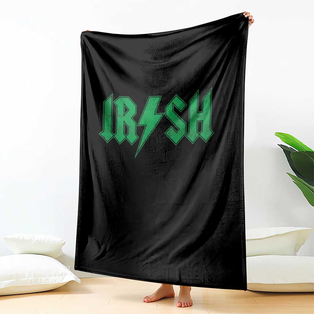 Funny Irish Rocker St Patrickss Day Lightning Bolt Rock and Roll Throw Blanket TS11 Print Your Wear