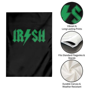 Funny Irish Rocker St Patrickss Day Lightning Bolt Rock and Roll Garden Flag TS11 Print Your Wear