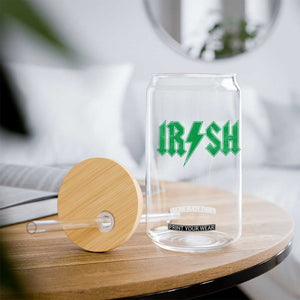 Funny Irish Rocker St Patrickss Day Lightning Bolt Rock and Roll Glass Can TS11 Print Your Wear