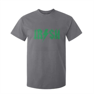 Funny Irish Rocker St Patrickss Day Lightning Bolt Rock and Roll T Shirt For Kid TS11 Charcoal Print Your Wear