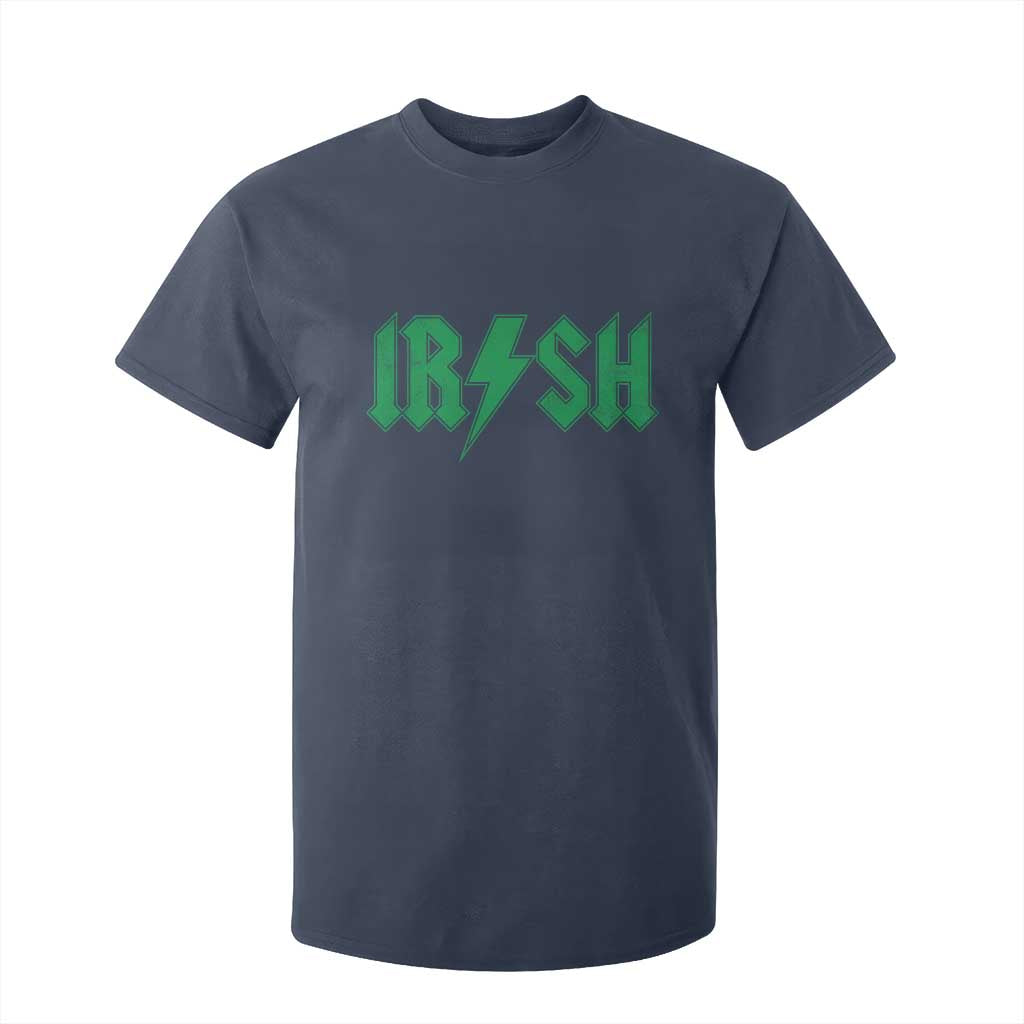 Funny Irish Rocker St Patrickss Day Lightning Bolt Rock and Roll T Shirt For Kid TS11 Navy Print Your Wear