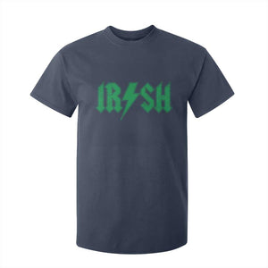 Funny Irish Rocker St Patrickss Day Lightning Bolt Rock and Roll T Shirt For Kid TS11 Navy Print Your Wear