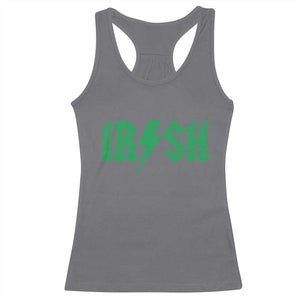 Funny Irish Rocker St Patrickss Day Lightning Bolt Rock and Roll Racerback Tank Top TS11 Charcoal Print Your Wear