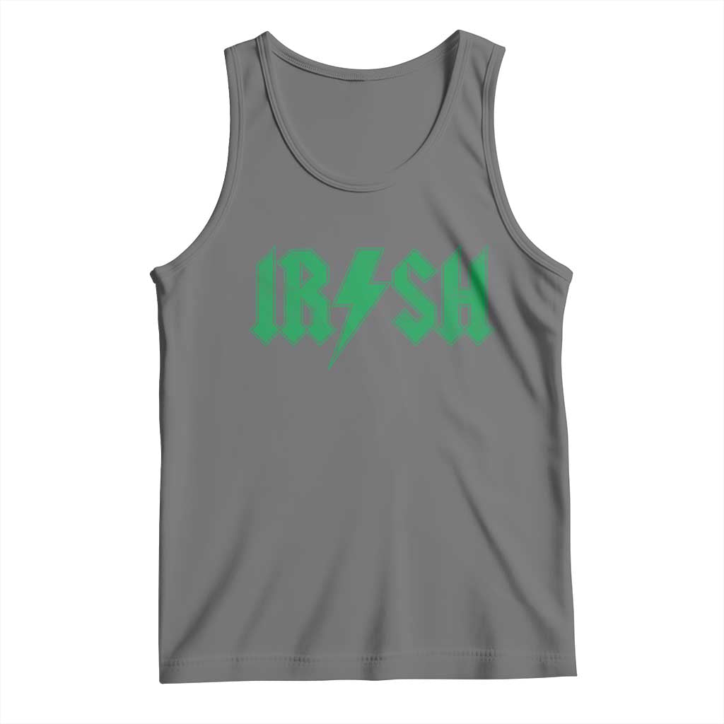 Funny Irish Rocker St Patrickss Day Lightning Bolt Rock and Roll Tank Top TS11 Black Heather Print Your Wear