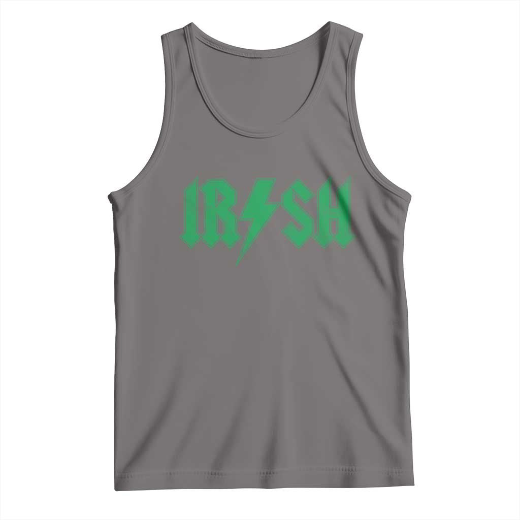 Funny Irish Rocker St Patrickss Day Lightning Bolt Rock and Roll Tank Top TS11 Deep Heather Print Your Wear